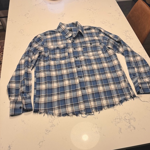 True religion brand jeans distressed flannel button down shirt - Picture 7 of 12